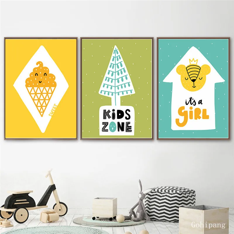 Скандинавский Зонт с героями мультфильмов для мороженого картина рисунком