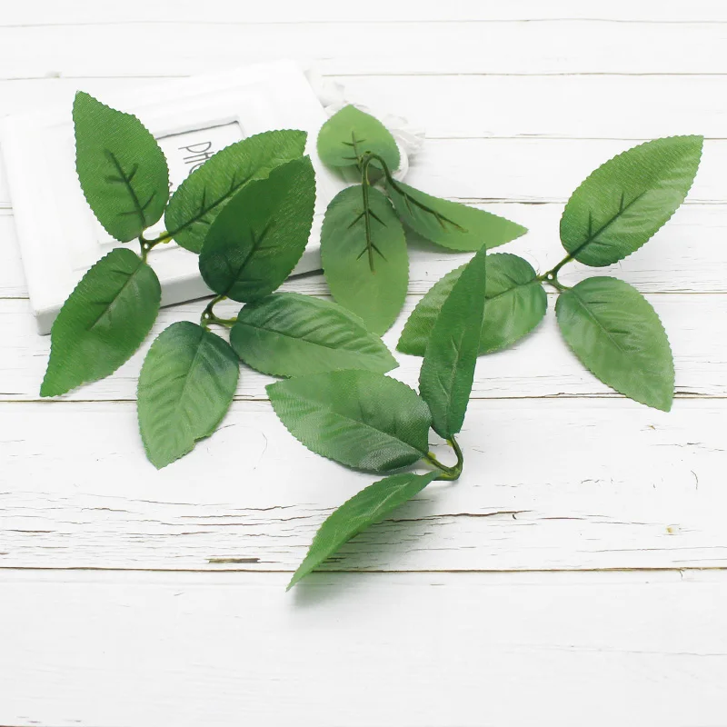 Искусственные растения 10 шт. листья роз шелковые для рождества свадьбы невесты