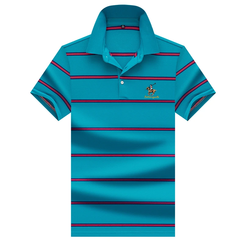 Мужская стильная футболка поло с длинным рукавом Классическая полосатая
