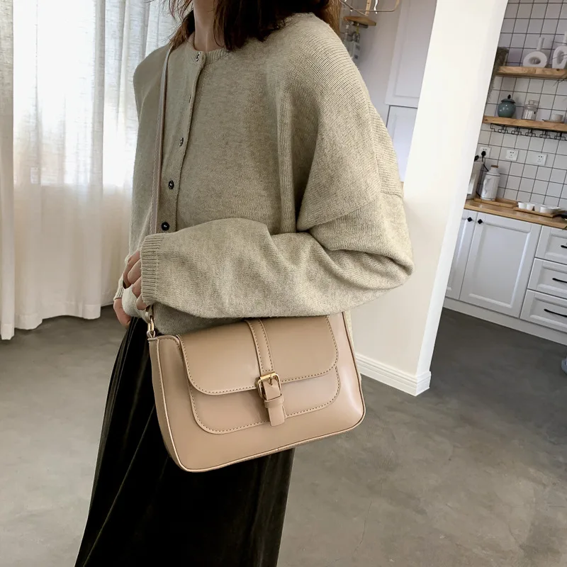 

2020 Solid Color Crossbody Bag PU Leather Flap Bags For Women 2021 Quality Shoulder Messenger Bags Female Handbag And Purse