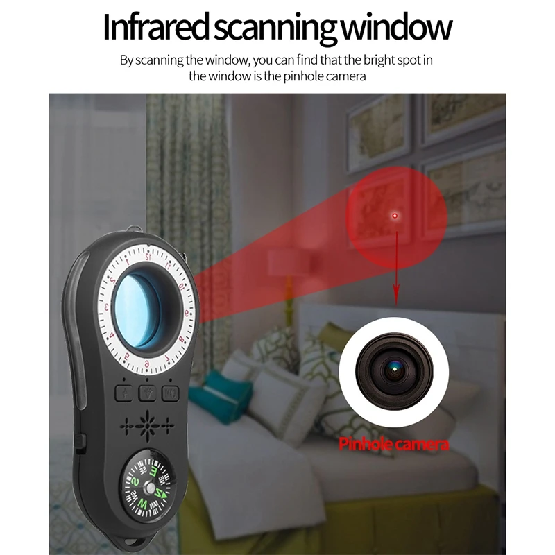 

Camera BUG Detector, Anti Monitor Detector , RF Signal Wireless GPS Tracker Eavesdropping Device Finder with AI Function