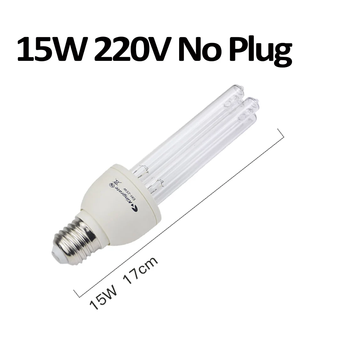 15W 220V No Plug UVC светодиодный E27 ультрафиолетовая озоновая бактерицидный свет 220 в 110 В бактерицидная кварцевая лампа бактерицидный клещ для дома и ванной комнаты - Мощность в ваттах: 15W 220V No Plug