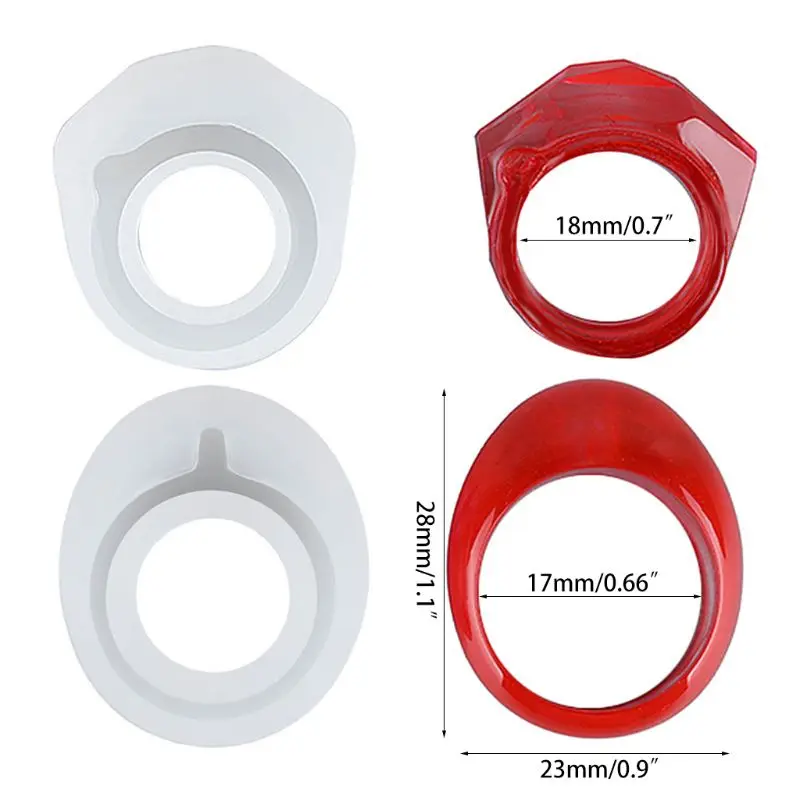 

27 Pcs Resin Ring Silicone Mold - Finger Ring Crystal Epoxy Jewelry Mould with 10 Pcs Droppers for DIY Necklace Pendant