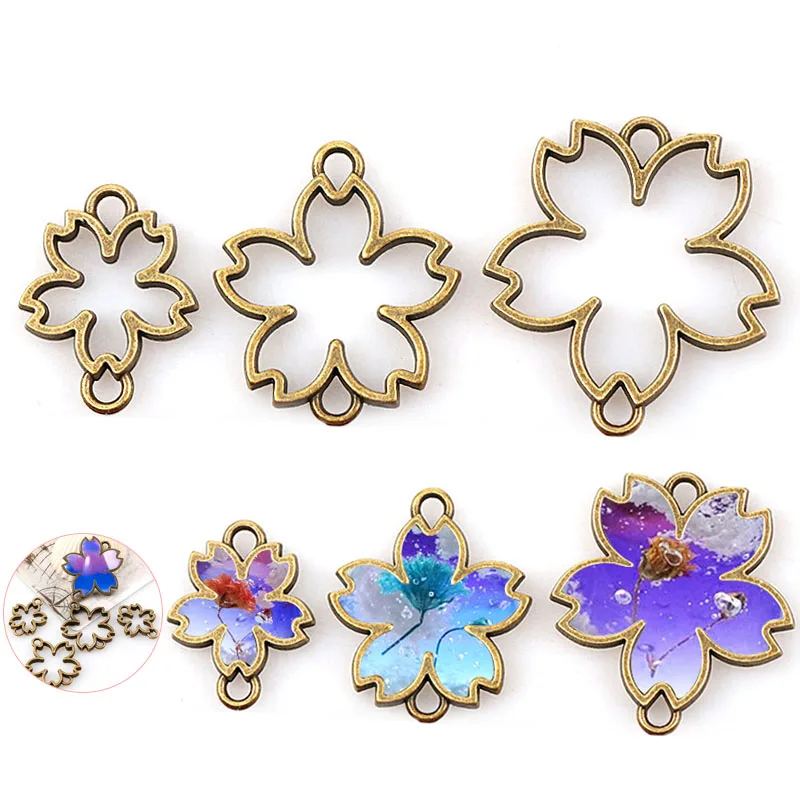 Винтажный цветок двухсторонняя старинная бронзовая металлическая полая рама