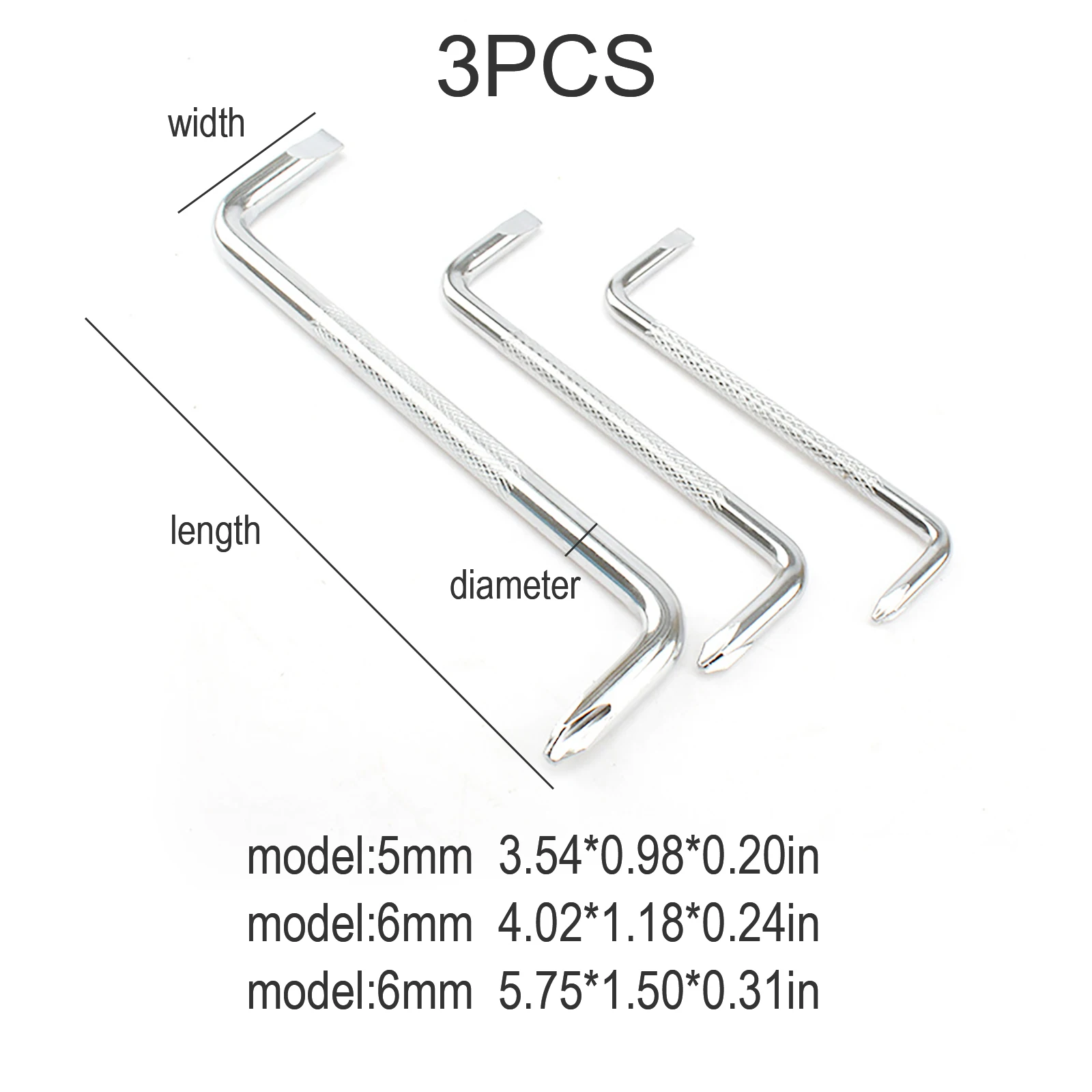 

3-piece z-shaped screwdriver set with magnetic 90-degree z-shaped short-handled screwdriver