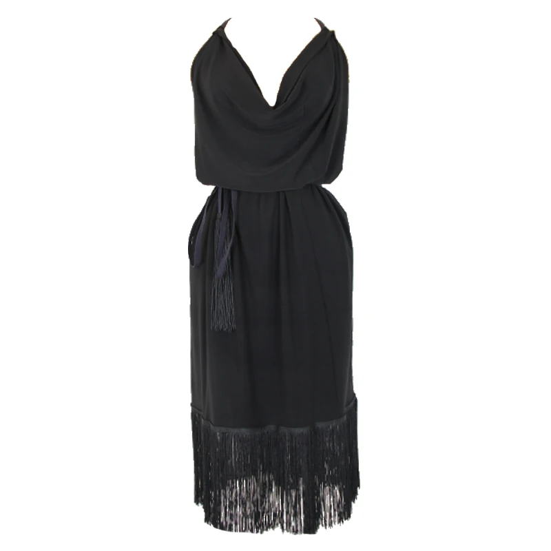 

Latin Dance Dress Adults Sexy Backless Sleeveless Tassel Practice Dresses Tango Salsa Cha Cha Samba Rumba Dancing Wear DNV12965