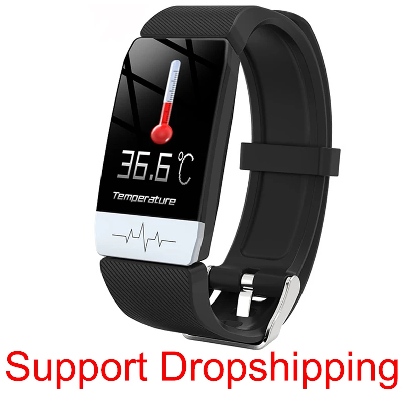 

Smart Watch Body Temperature ECG Fitness Watch Heart Rate Monitor Music Control Sport Band Smartwatch for iOS Android