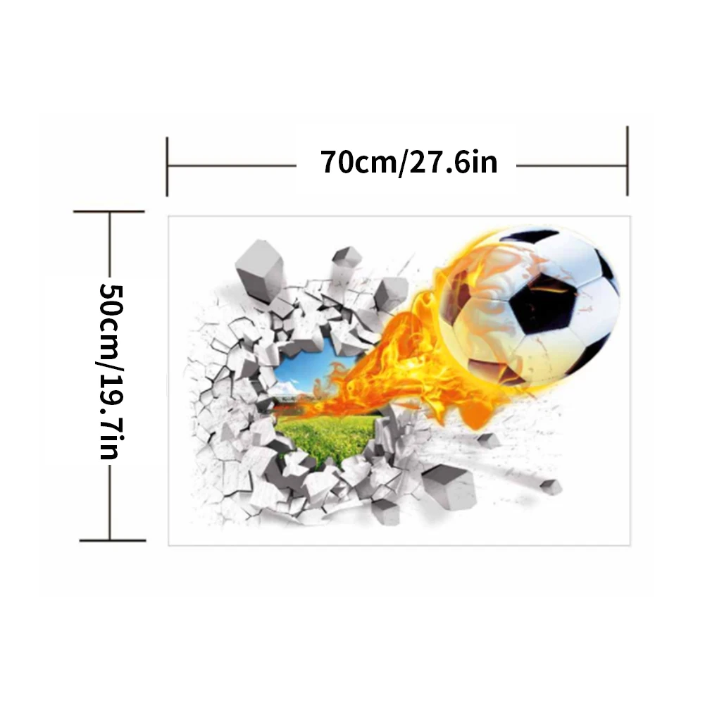 

3D Football Wall Sticker Creative Wall Decal Living Room Kids Room Removable Soccer Ball Wall Paper Colorful Home Dcoration