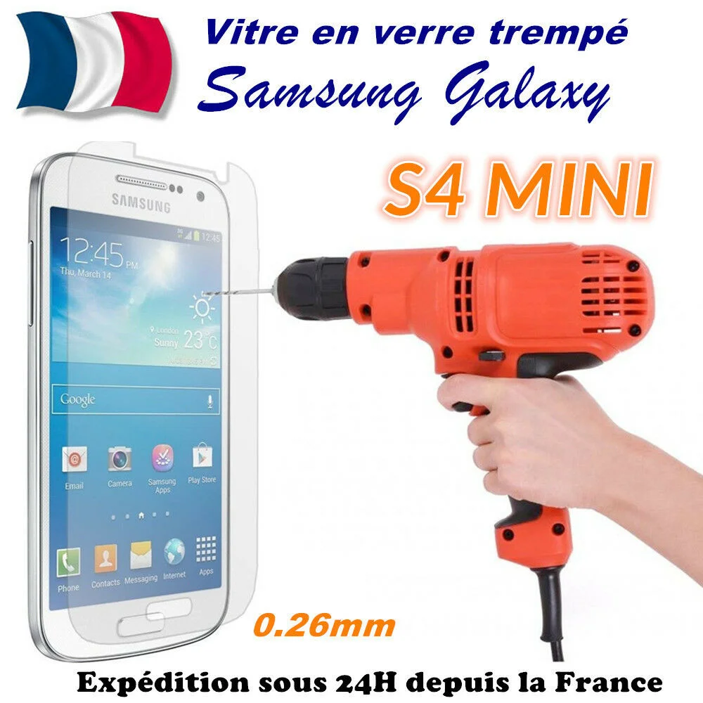 

Vitre film de protecteur protection cran en VERRE TREMPE For Samsung Galaxy S4 mini