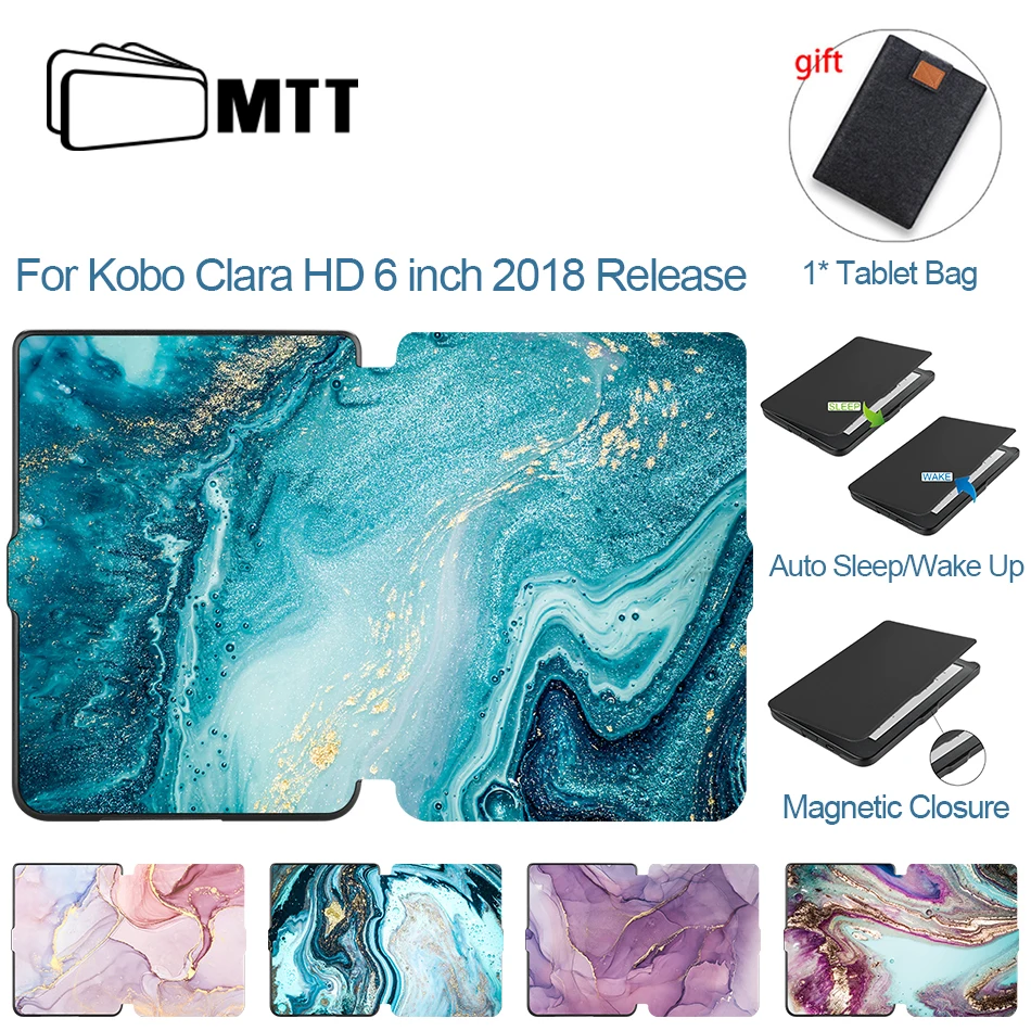 

MTT мраморный чехол для Kobo Clara HD 6 дюймов PU кожаный магнитный Смарт-Чехол 2018 электронная книга читалка защитный чехол Автоматический Режим сна/пробуждения
