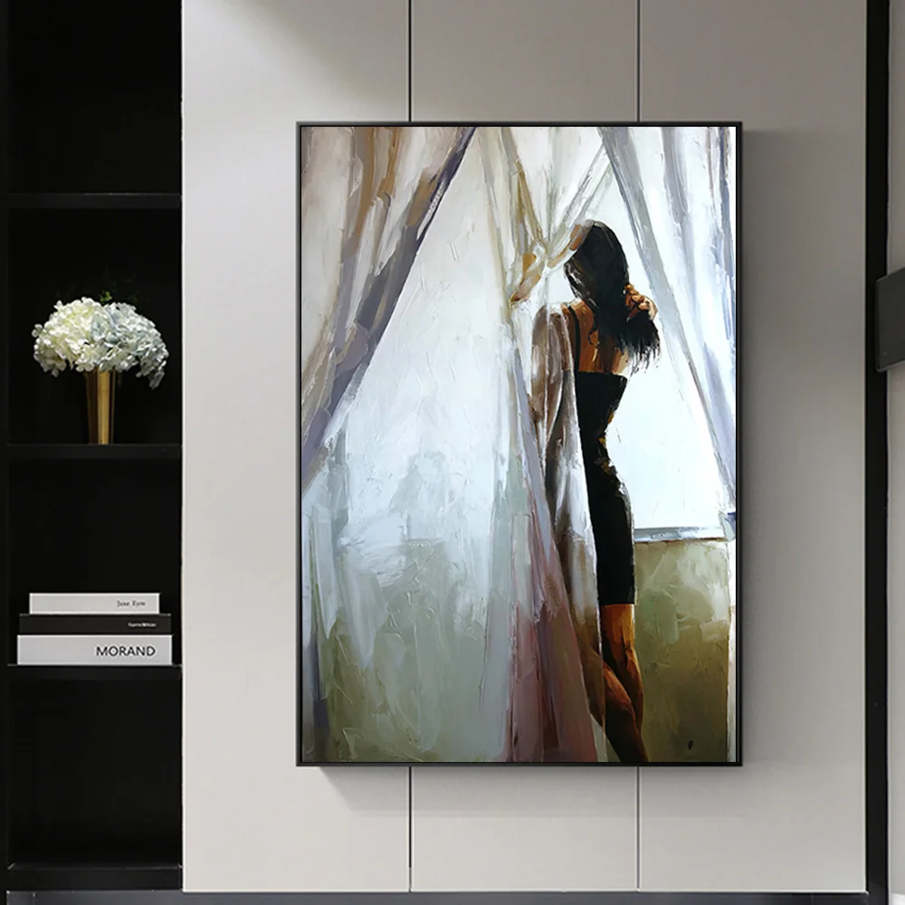 HD холст сексуальная девушка вид сзади красивая картина Портрет женщины маслом