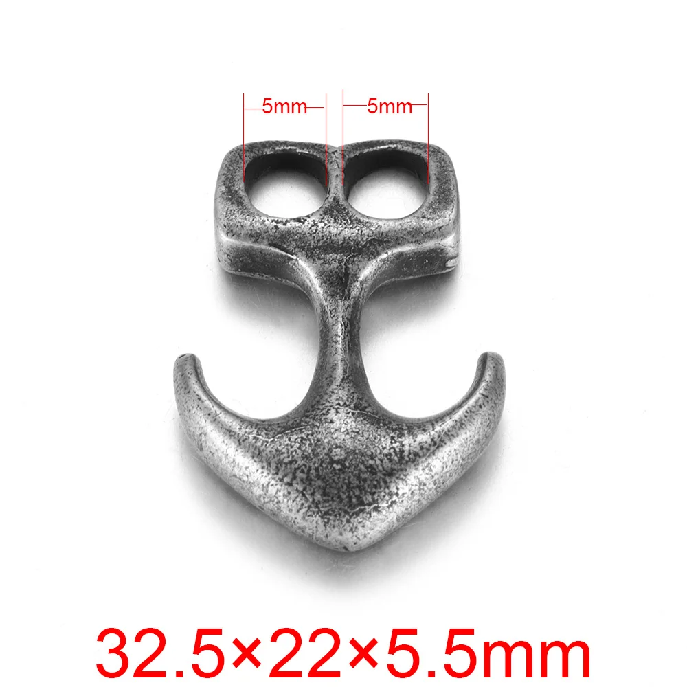 Anchor 3 Нержавеющая сталь Viking Thor's Hammer крючки изогнутые с двойным отверстием 6 мм для изготовления браслетов ювелирных изделий фурнитура для самостоятельного изготовления аксессуаров - Цвет: Anchor 3