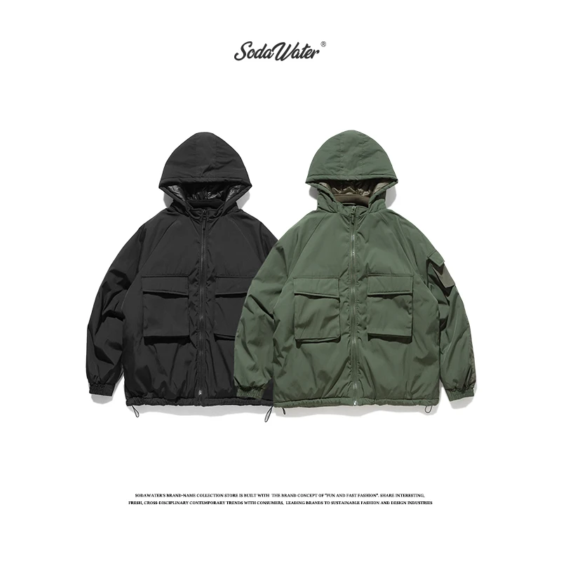 SODAWATER мужское Брендовое цветное зимнее пальто в стиле хип-хоп свободный крой