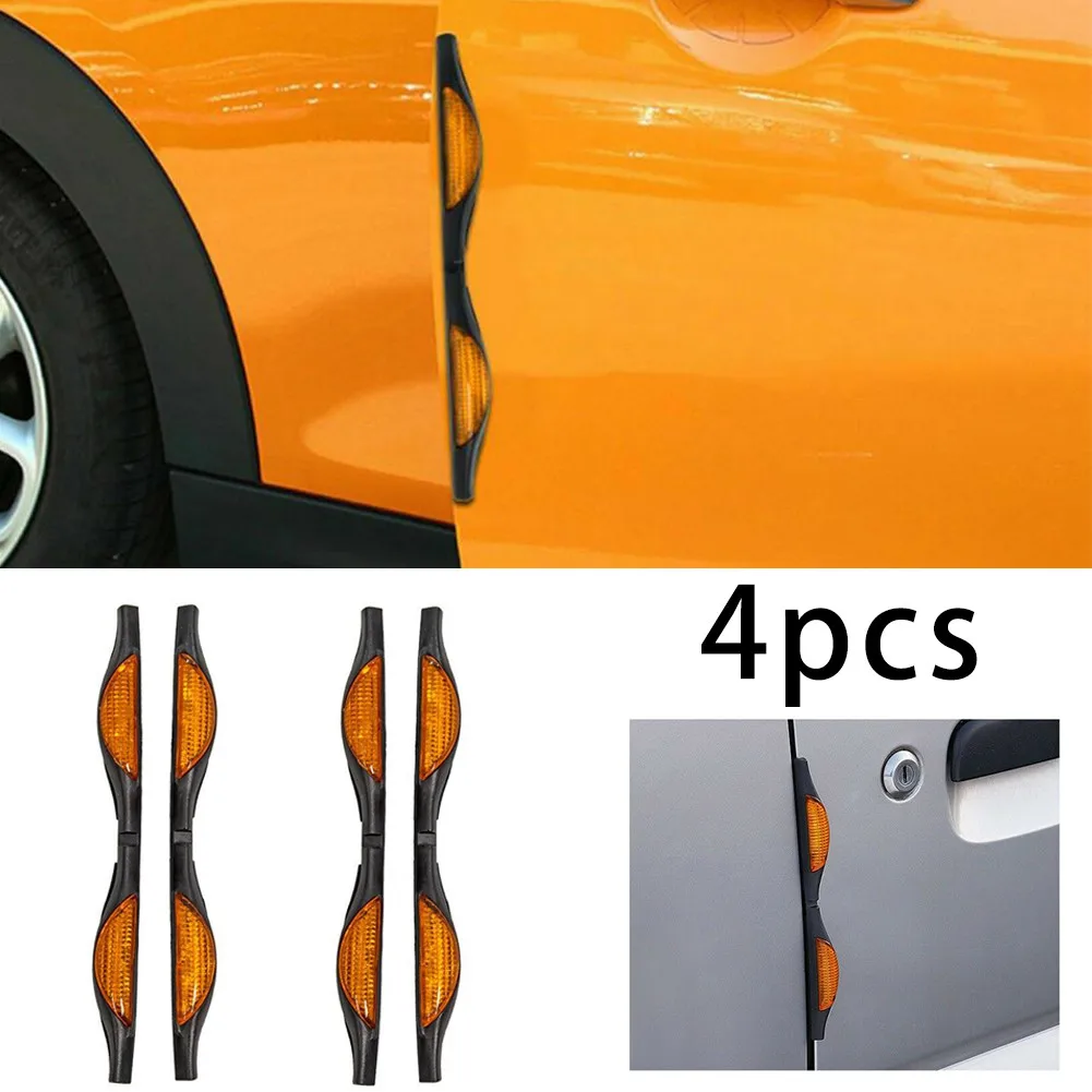 

4/2PCS Car Door Protectors Reflectors Door Guards Prevent Scratches Protect Edges Black Blue Yellow Anti-collision Strip