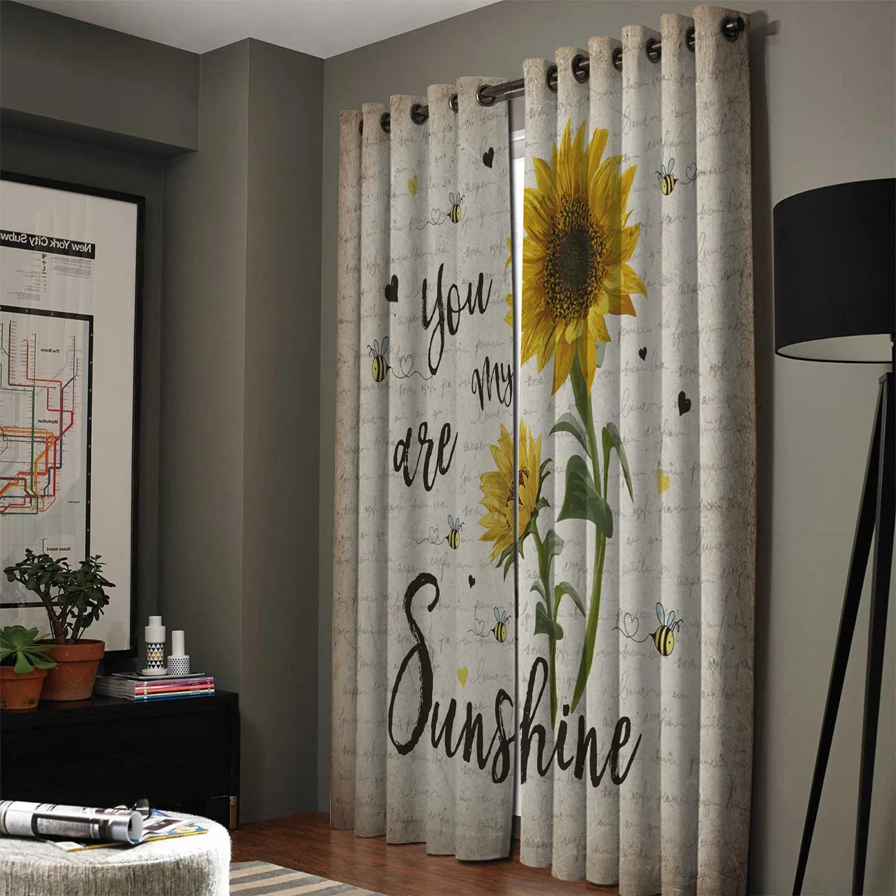 You Are My Sunshine Подсолнух ретро пчела занавески для обработки окон жалюзи на окна
