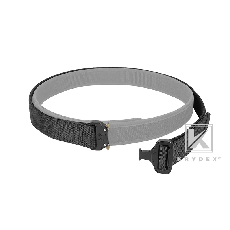 

KRYDEX 1.5” Rigger’s Duty Belt Tactics Loop Quick Release Shooting Stiffened 2-Ply Nylon Webbing Metal Buckle Belt S Size