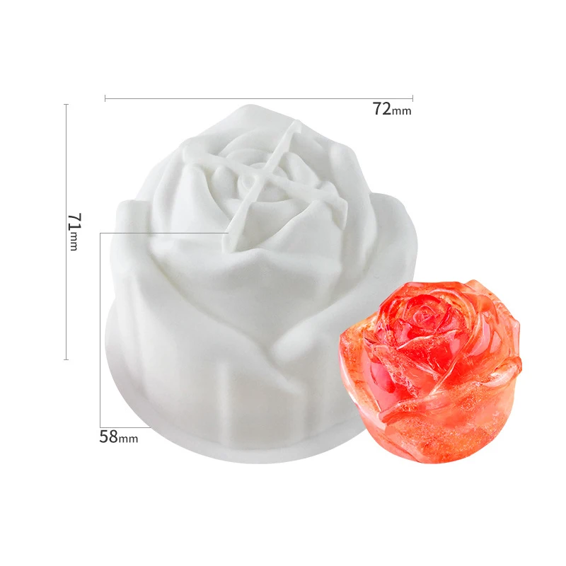 3d Rose Flowers Shape Silicone Cake Mold Dessert Mousse Candy Mould Bakeware Tools Diy Aroma Plaster Soap Making Home Ornament images - 6