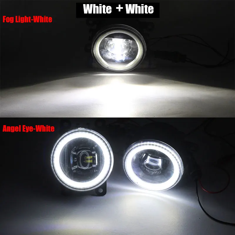 White and White Cawanerl для Ford EcoSport 2013- автомобильные аксессуары 4000LM светодиодный противотуманный фонарь светильник комплект Ангел глаз DRL Дневной светильник H11 12V - Цвет: White and White