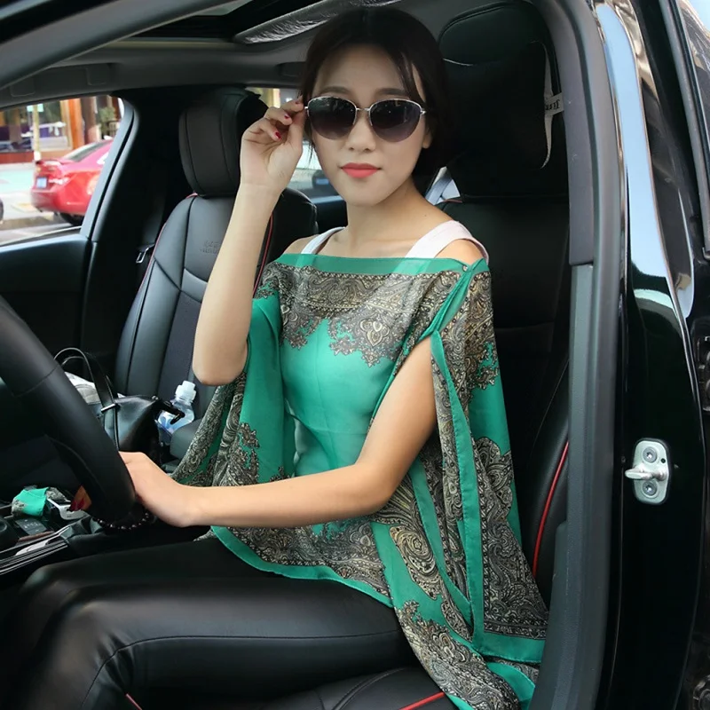 2017 Модный летний стильный цветочный принт складной шифоновый шарф пляжное