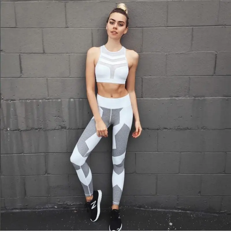 Комплект для йоги SVOKOR с геометрическим рисунком дышащий спортивный костюм