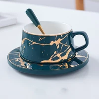 nordic style frosted marble gold series ceramic tea cup coffee cup luxury retro coffee bar mug milk cup