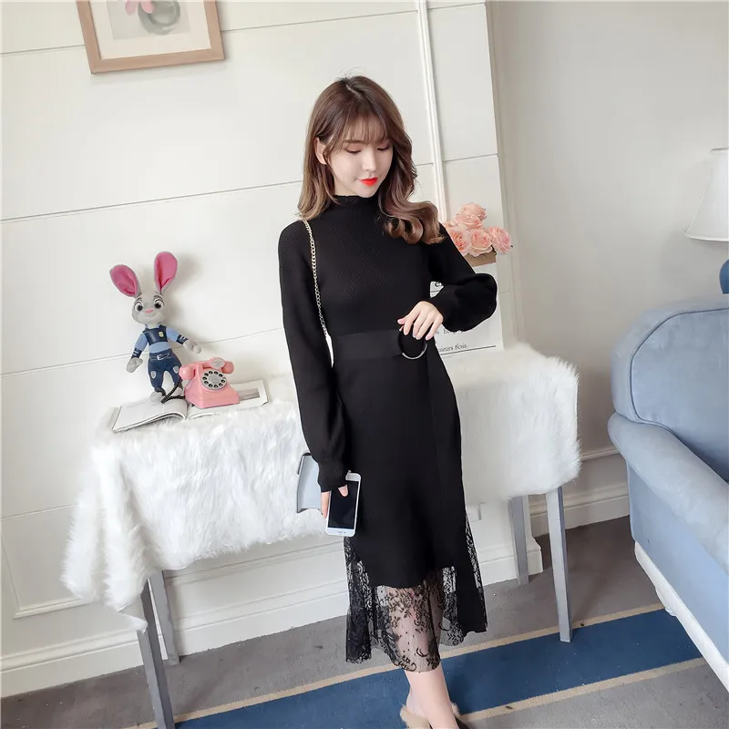 Новинка 2019 осенне-зимнее женское модное повседневное Сексуальное Женское Платье