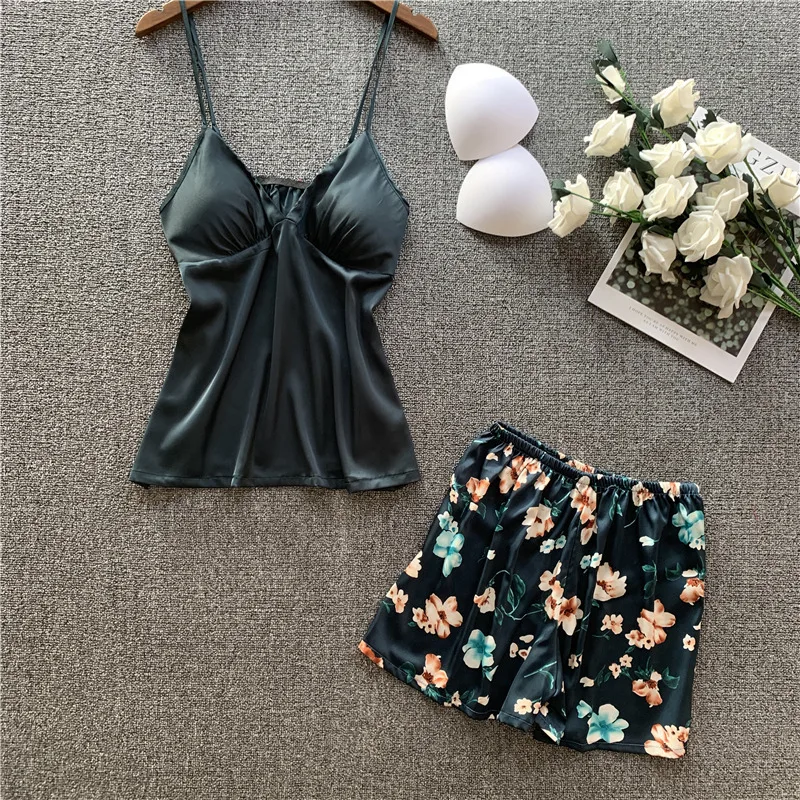 Летняя пикантная короткая пижама из 2 предметов 2021 женская мягкая Пижама одежда