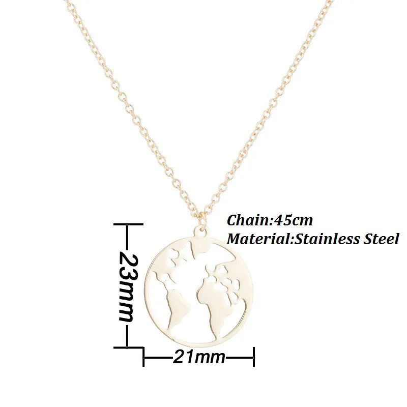 SexeMara Vintage Origami World Map Necklace Women Geometric Round Circle Necklaces &amp Pendants Choker Jewelry | Украшения и