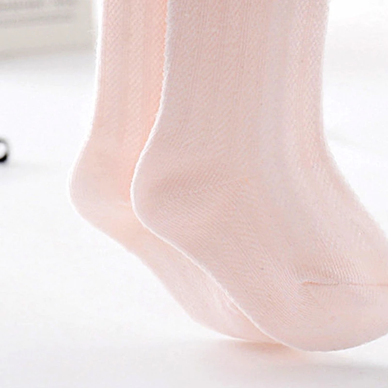 

Baby Girls Summer Thin Mesh High Tube Socks Bow Anti-Mosquito Over Knee Stocking