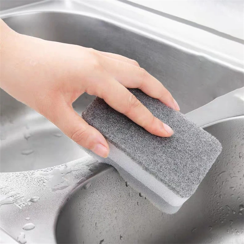 

5pcs Household Double-side Dishwashing Sponge Wipe Scouring Pad For Kitchen Pots and Dishes Cleaning