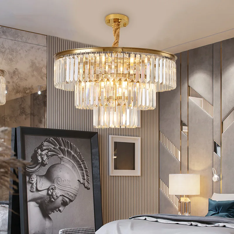 Роскошный Потолочный подвесной светильник LukLoy со стразами стальная лампа для