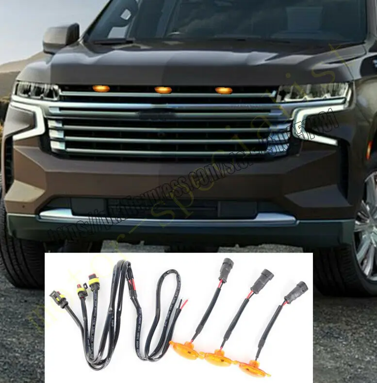 

NEW For Chevrolet Suburban 2021 Front Grille LED Light Raptor Style Grill Trim Covercar accessories