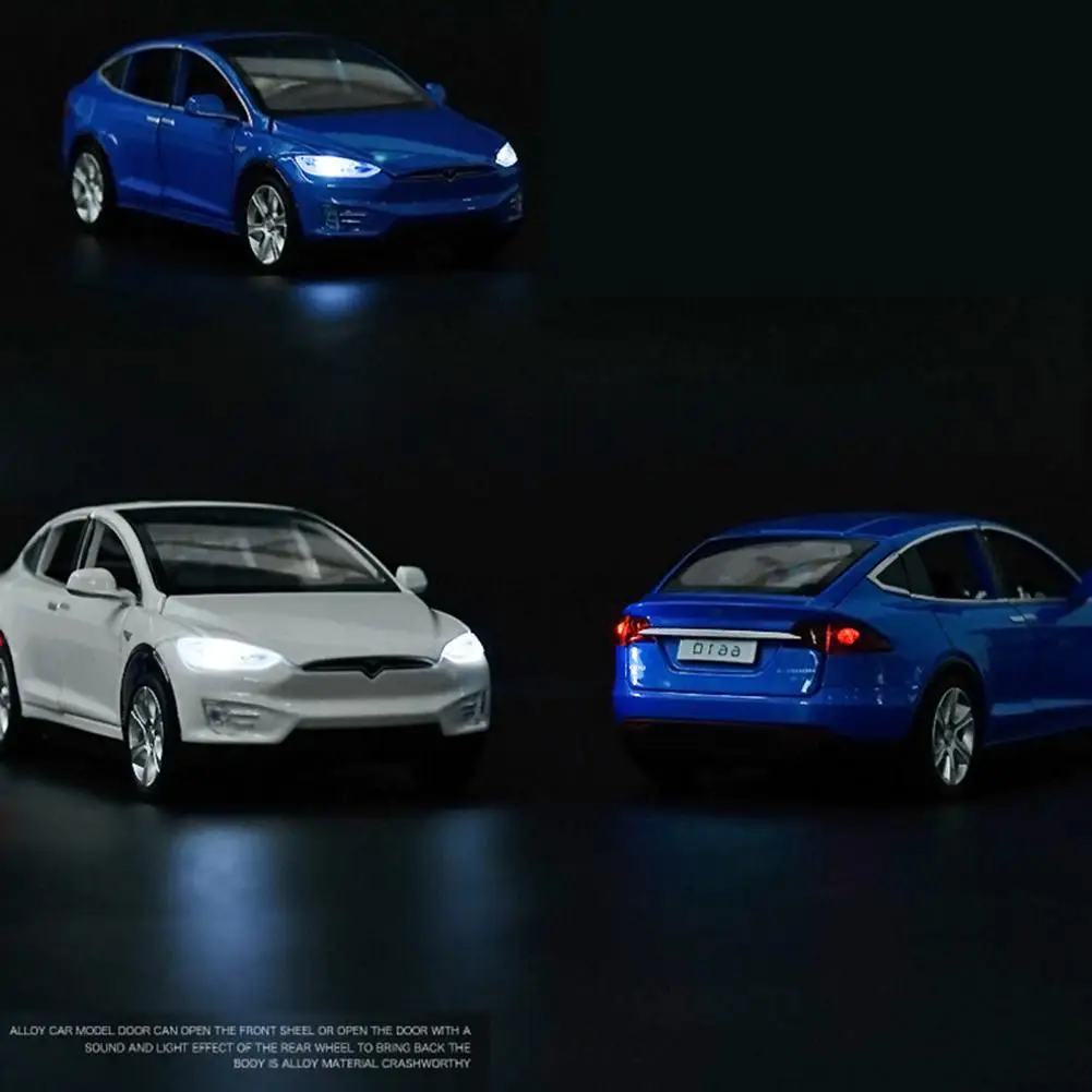 Модель Tesla X90 в масштабе 1:32 металлическая модель Акустооптическая игрушечная