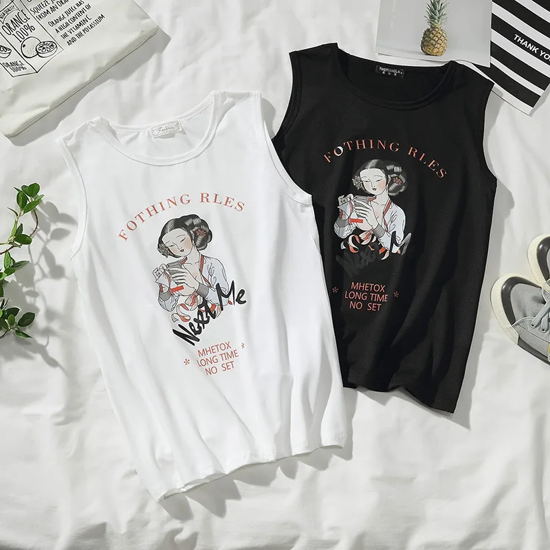 NoEnName_Null безрукавка женская летняя топы без рукавов женские плюс размер