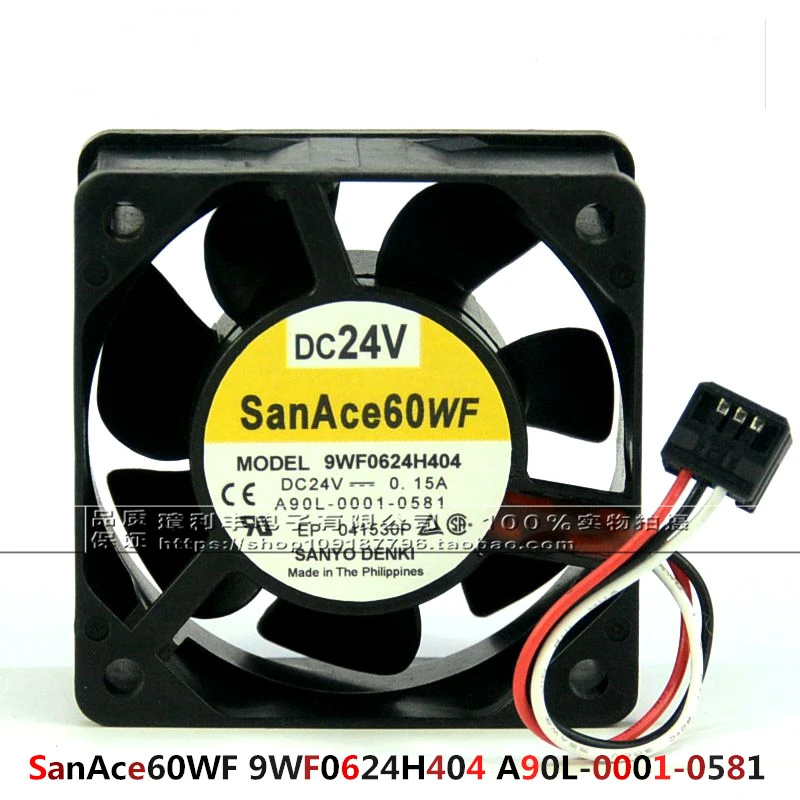 جديد الأصلي SanAce60WF A90L-0001-0581 9WF0624H404 6025 24V 0.15A FANUC CNC آلة أداة التبريد مروحة