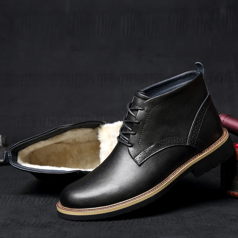 Ботинки Chukka мужские из натуральной кожи высокие повседневные уличные зимние