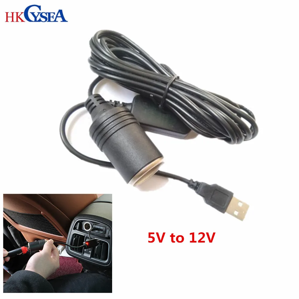 Автомобильный конвертер адаптер с проводным контроллером и USB-портом от 5 В до 12 в