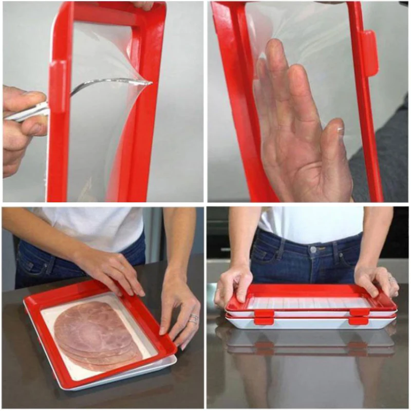 Ноль отходы Штабелируемый креативный поднос для сохранения еды свежий удобный