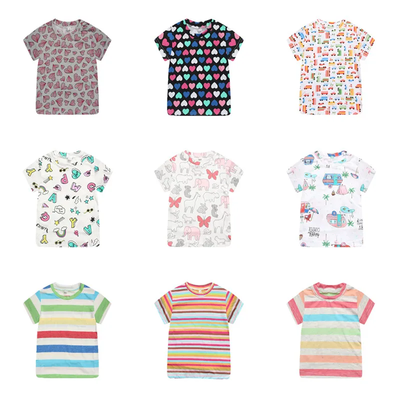 Хлопковые футболки для малышей с короткими рукавами и рисунком мальчиков