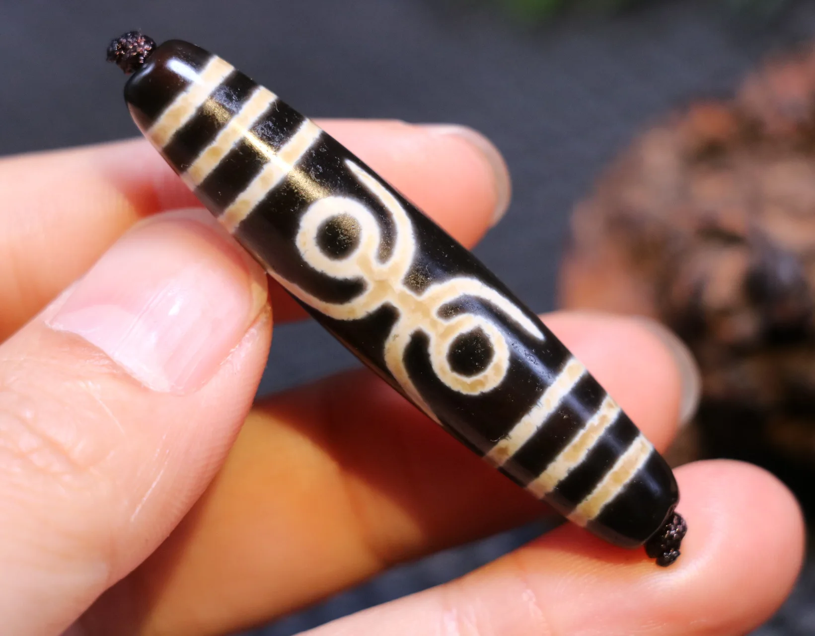 Волшебная сила энергия тибетский старый агат черно-белая гвирена таiren