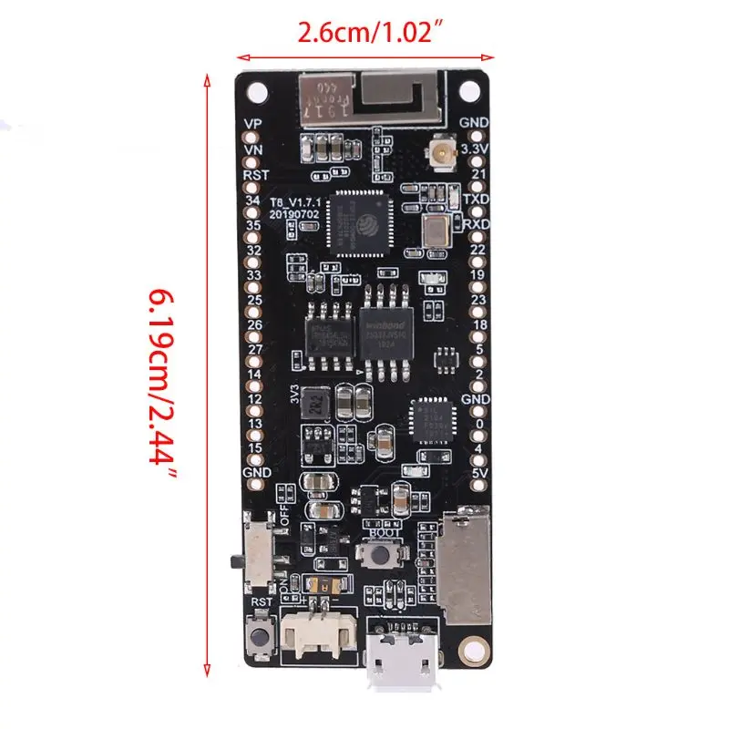 

2021 New T8 V1.1 ESP32 4MB PSRAM TF CARD 3D ANTENNA WiFi&bluetooth ESP32-WROVER Micropython