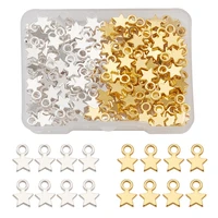 160pcsbox mini alloy star charms silver color golden diy bracelet earrings pendant jewelry findings making supplies
