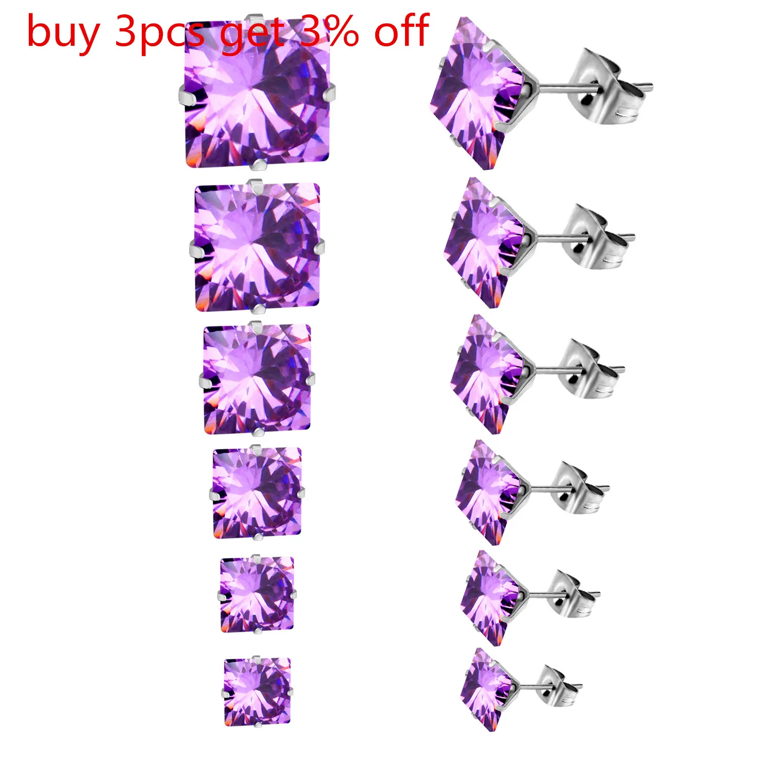 Набор серег LUXU из нержавеющей стали квадратные серьги-гвоздики с белыми розовыми