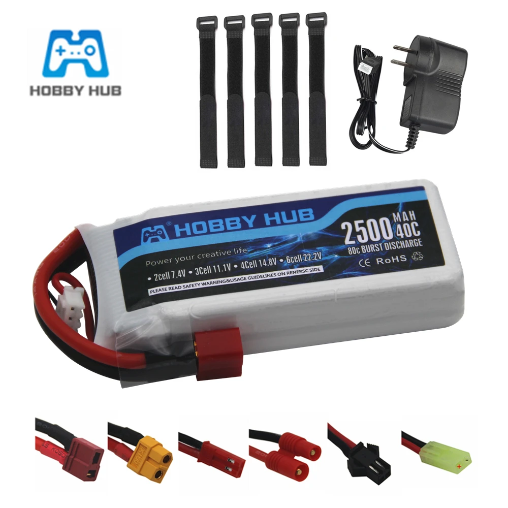 аккумулятор lipo 2s 74 в 2500 мач 40c max для wltoys 12428