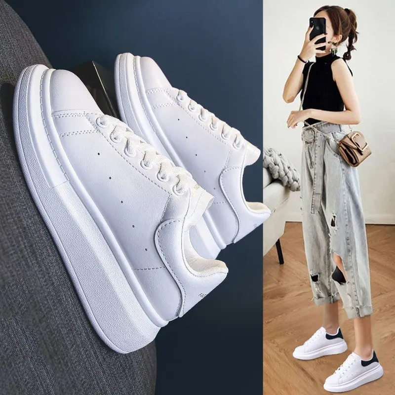 

2020 new summer fashion trend comfortable waterproof platform wear-resistant ladies white shoes casual sports ladies white shoes