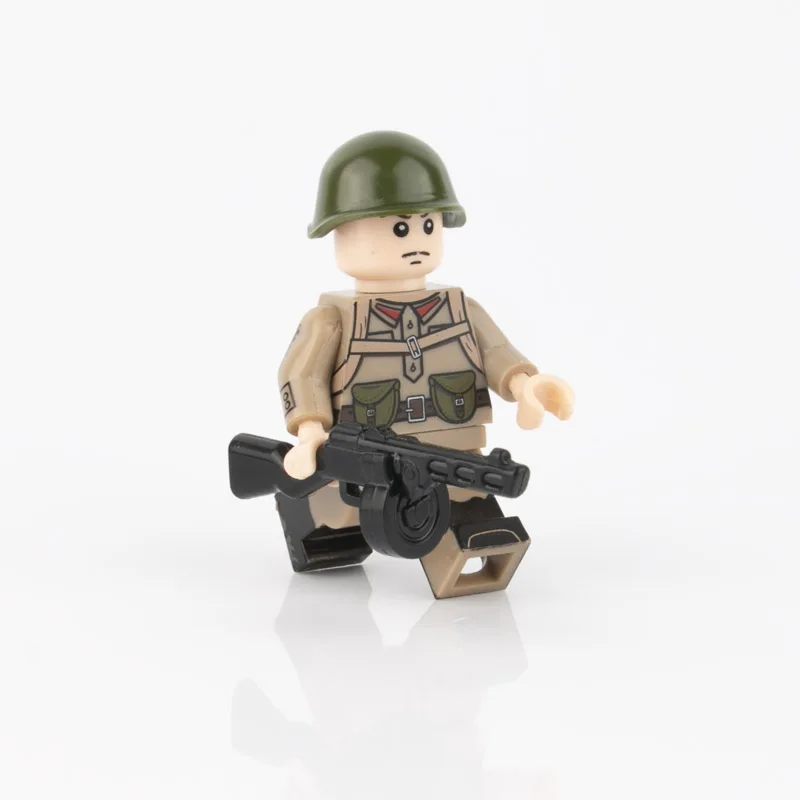 WW2 советские солдатики, Мини фигурки, военное оружие, город, части, полицейские кирпичи, строительные блоки, кирпичи, оригинальные MOC армейские игрушки C105