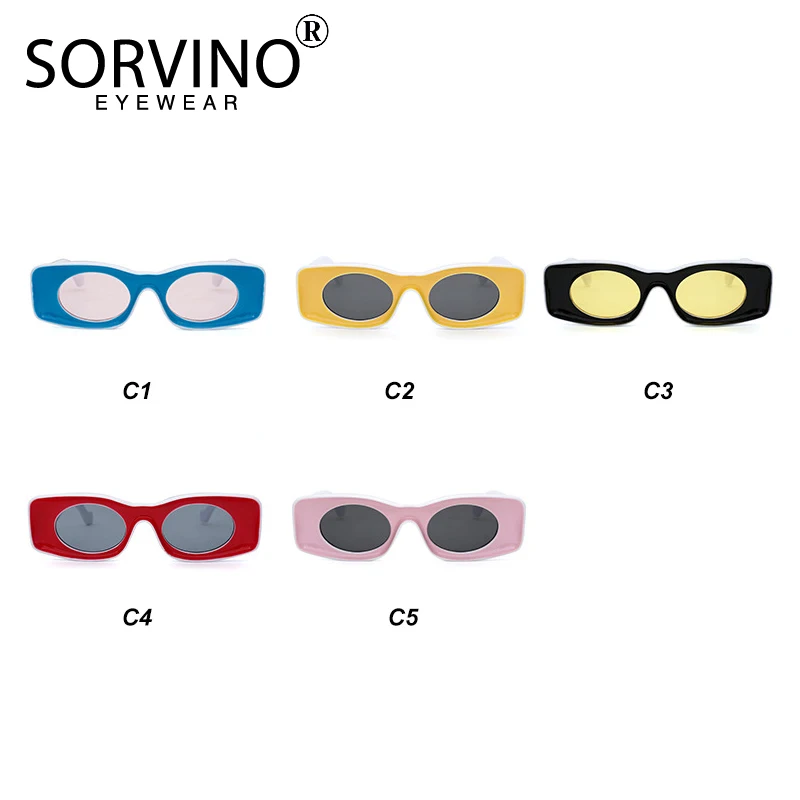 Мужские и женские прямоугольные солнцезащитные очки SORVINO INS популярные ярких