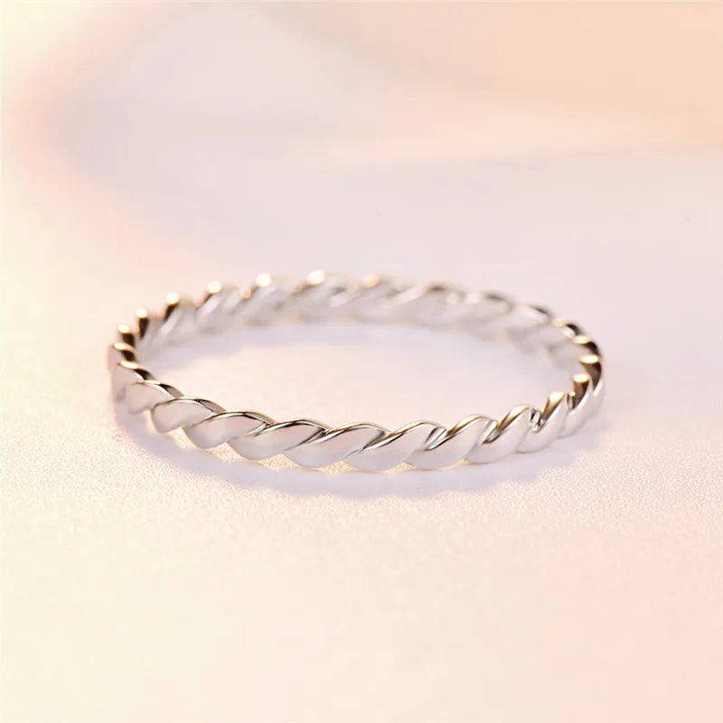 Elegant Ladies Fine Jewelry Clear 5MM White CZ S925 Sterling Silver Rings for Women Wedding Fashion Accessories With Box | Украшения и