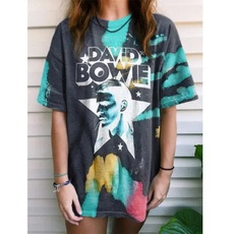 

Hip Hop Moon Letter Print Vintage Plus Size Streetwear Woman Tshirts O Neck Short Sleeve Casual Tops 2021Summer Oversized Tshirt