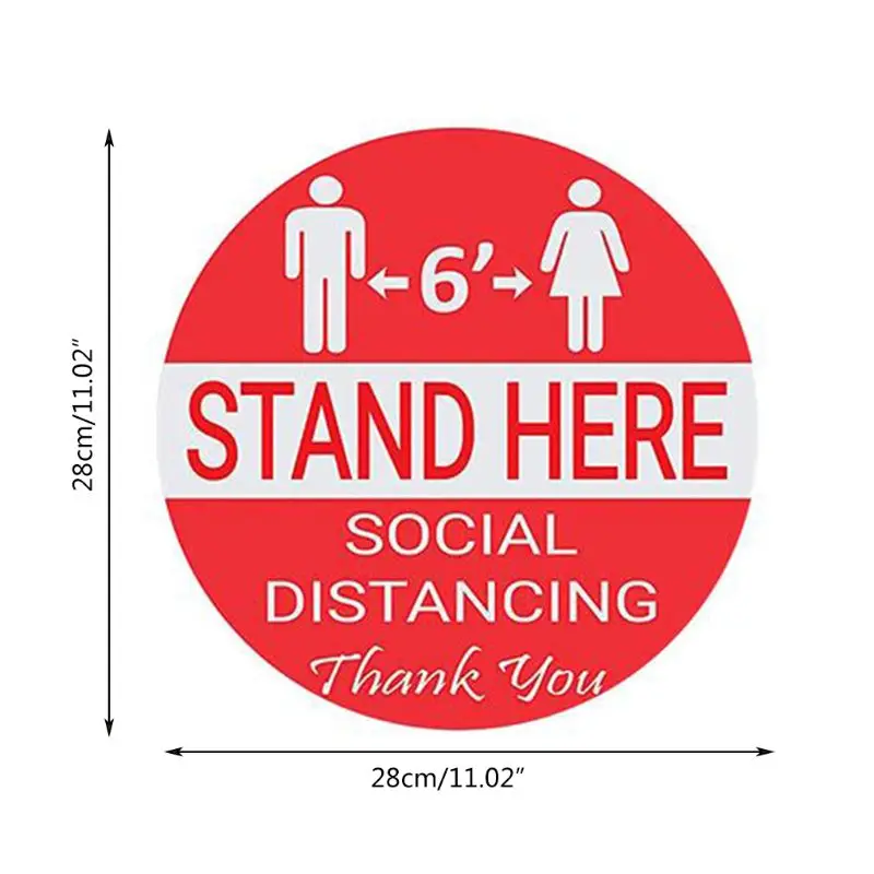 

Wait Here Stand Here Keep 6ft in Between Distance Marker Floor Decal for Social G2AC